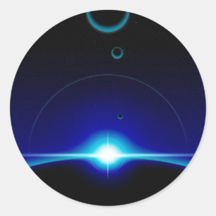 Solar Scene Classic Round Sticker