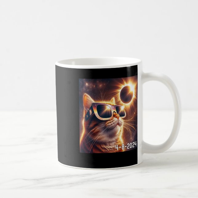 Solar Shirt 2024 Eclipse Wearing Gles  Coffee Mug (Right)