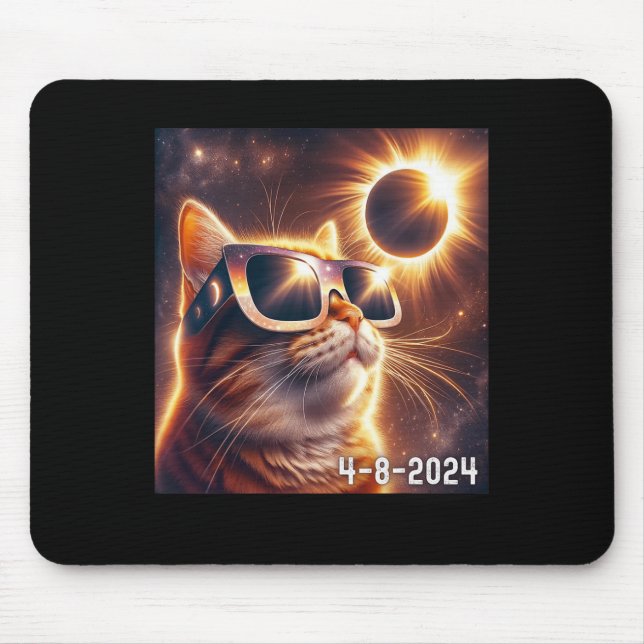 Solar Shirt 2024 Eclipse Wearing Gles  Mouse Pad (Front)