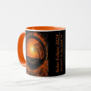 Solar Solstice Eclipse of The Sun GPS Coordinates Mug