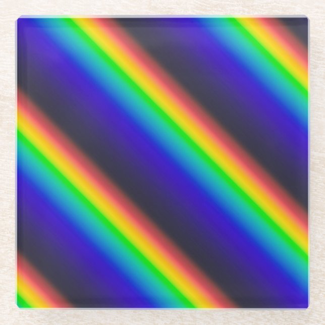 Solar Spectrum Diagonal Glass Coaster (Front)