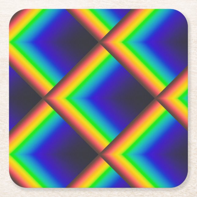 Solar spectrum scales square paper coaster (Front)
