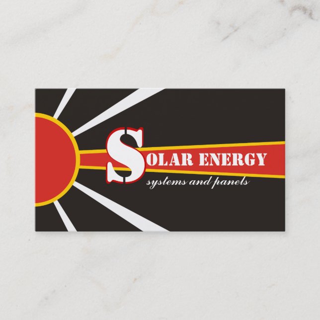 Solar/sun Energy/Power alternative sources Business Card (Front)