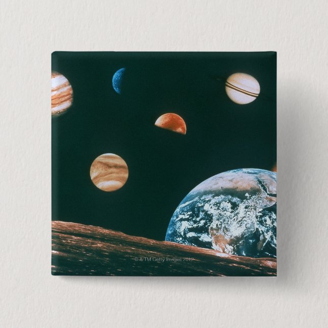 Solar system 2 inch square button (Front)