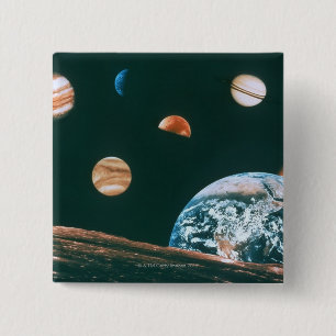 Solar system 2 inch square button