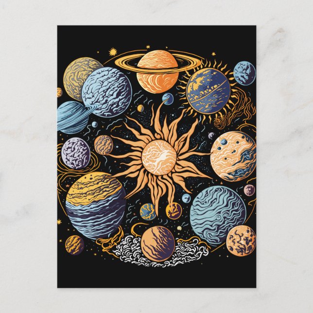 Solar System Art Postcard (Front)