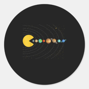 Solar System Astronomy Space Video Games Funny Gra Classic Round Sticker