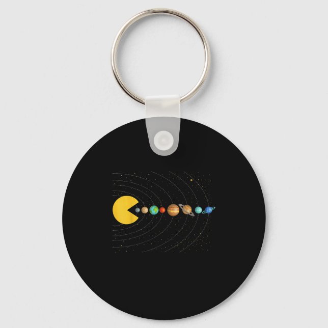 Solar System Astronomy Space Video Games Funny Gra Keychain (Front)
