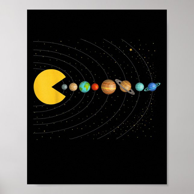 Solar System Astronomy Space Video Games Funny Gra Poster (Front)