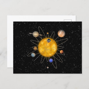 Solar System Atom Postcard