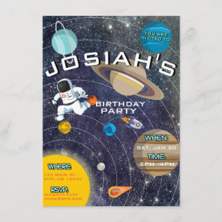 Solar System Birthday Party Invitation