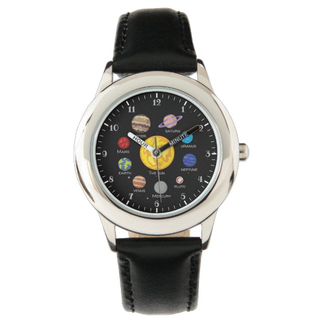 Solar system cartoon drawing planets outerspace  watch (Front)