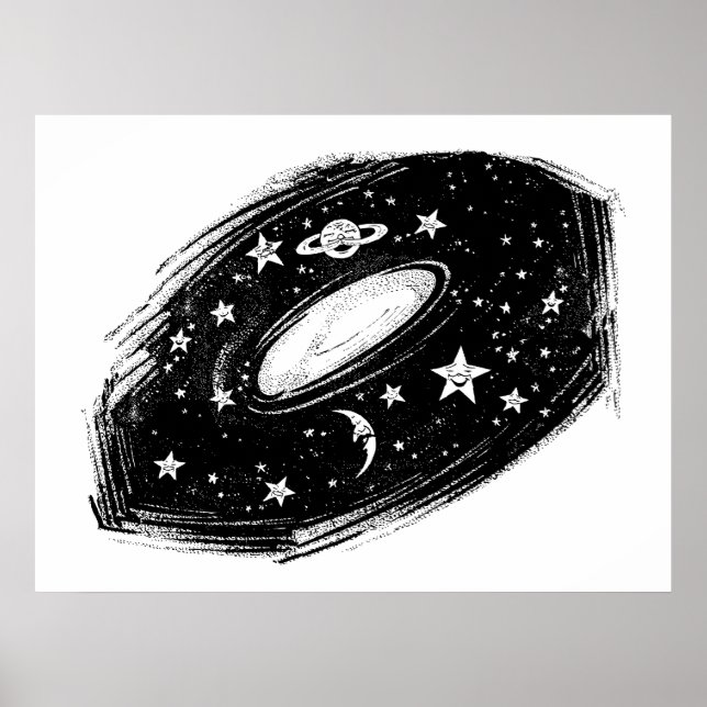 Solar System Celestial Kids Art Drawing Poster (Front)