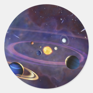 Solar System Classic Round Sticker