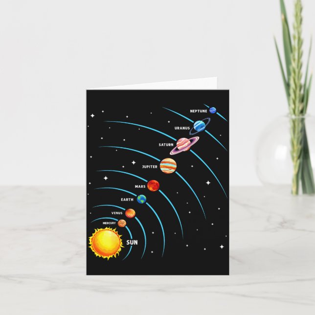 Solar System Colorful Space Planets Educational Ki Card (Front)
