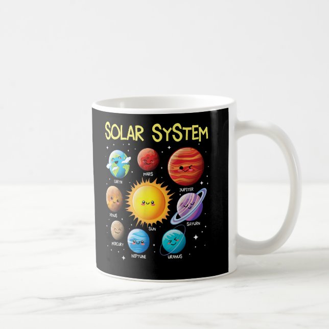 Solar System Face Planets Space Science Teacher Coffee Mug (Right)