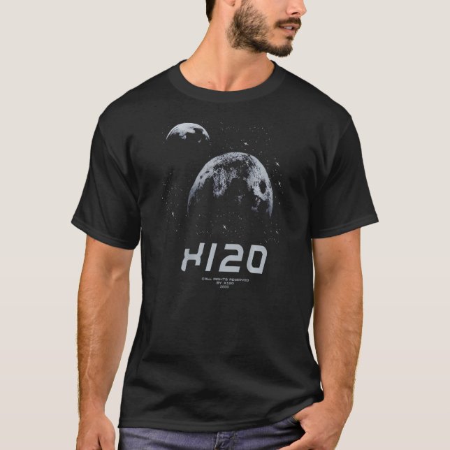 Solar System Full Moon  Realistic Space Planets T-Shirt (Front)
