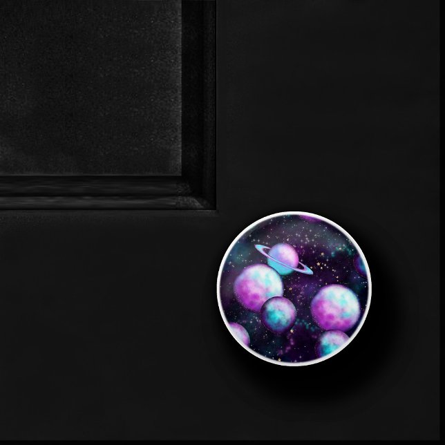 Solar System Glow | Cosmic Blue Purple Pink Planet Ceramic Knob (Creator Uploaded)