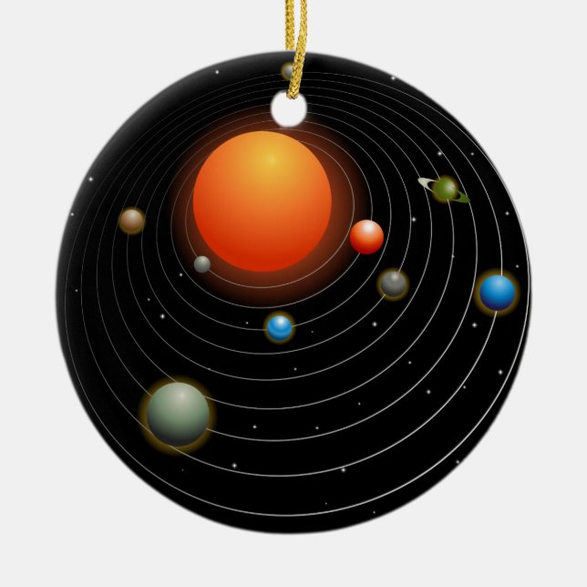 Solar System Graphic Ceramic Ornament (Front)