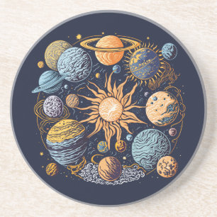 Solar System Graphic Design Coaster