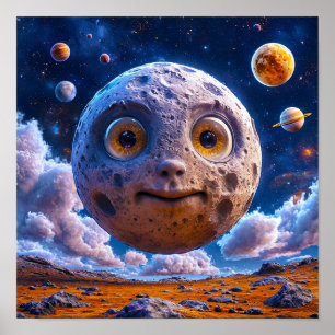 Solar System Kids Room Science Art Poster