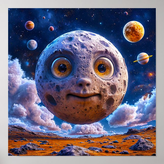 Solar System Kids Room Science Art Poster (Front)