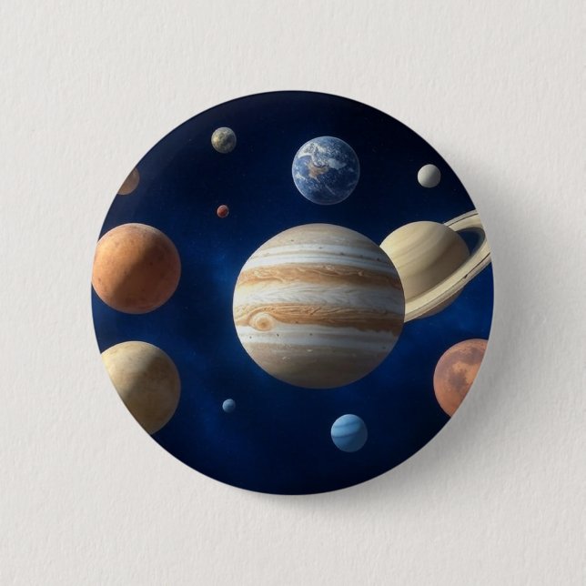 Solar System Montage 2 Inch Round Button (Front)