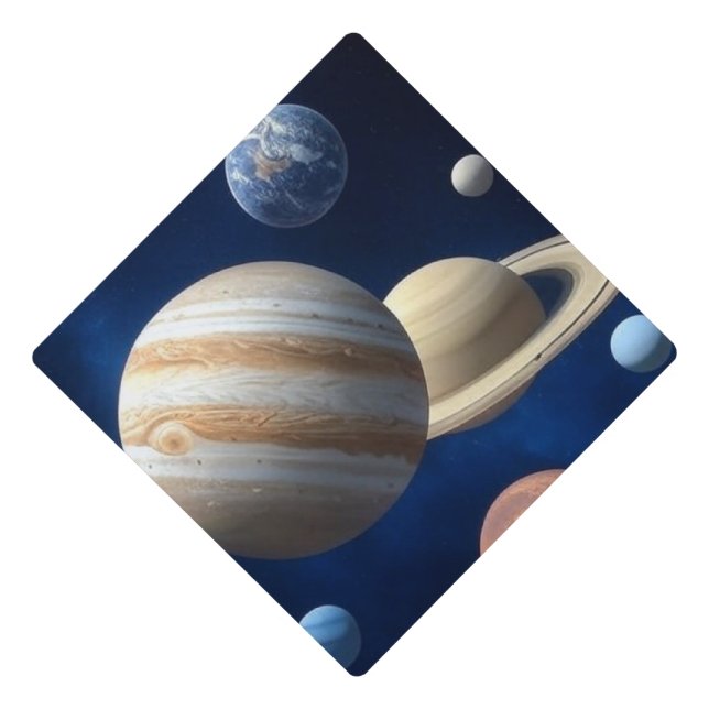 Solar System Montage Graduation Cap Topper (Front)