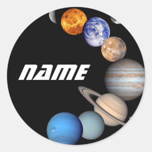 Solar System Montage JPL Photos - Customize Name Classic Round Sticker