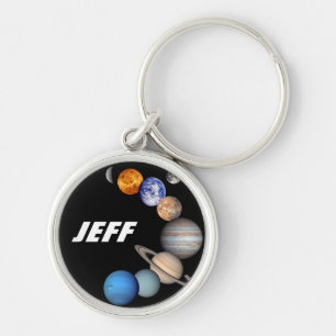 Solar System Montage JPL Planet Photos - Add Name Keychain