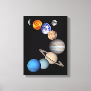 Solar System Montage JPL Planet Photos Canvas Print