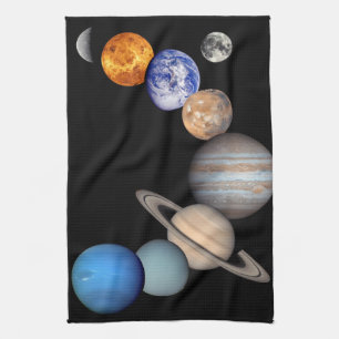 Solar System Montage JPL Planet Photos Kitchen Towel