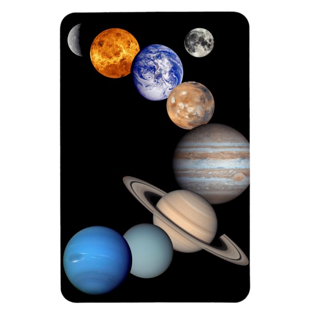 Solar System Montage JPL Planet Photos Magnet (Vertical)