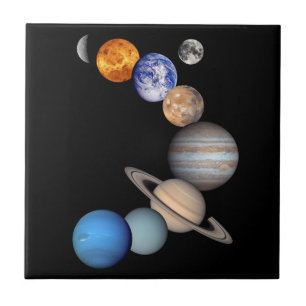 Solar System Montage JPL Planet Photos Tile