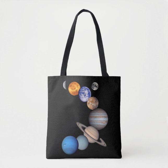 Solar System Montage JPL Planet Photos Tote Bag (Front)