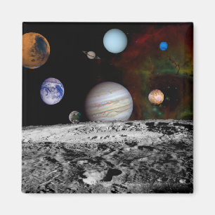Solar System Montage of Voyager Images Magnet