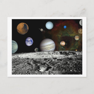 Solar System Montage Postcard