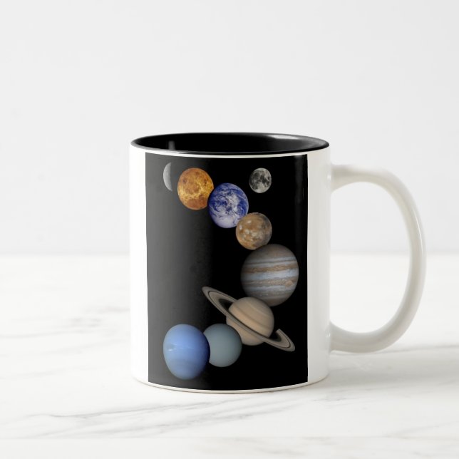 Solar System Montage Two-Tone Coffee Mug (Right)