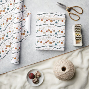 Solar System Out To Lunch Retro Space Pattern Wrapping Paper