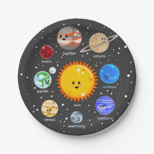Solar system party theme birthday boy planets star paper plate