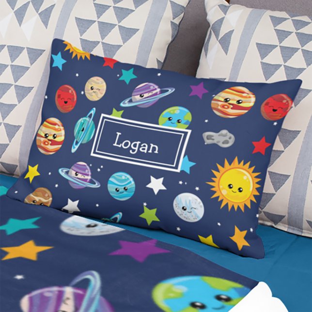 Solar System Pattern for Kids Accent Pillow (Creator Uploaded)