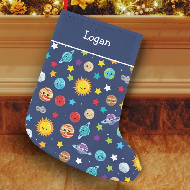 Solar System Pattern for Kids Small Christmas Stocking (Creator Uploaded)