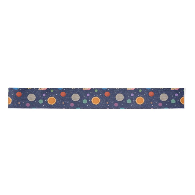 Solar System Pattern Satin Ribbon (Front)