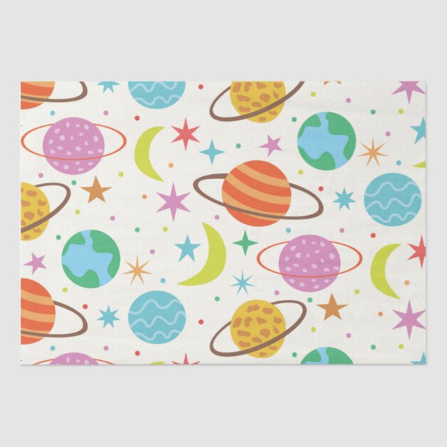 Solar System Planet Outer Space Pattern  Tissue Paper (Front)