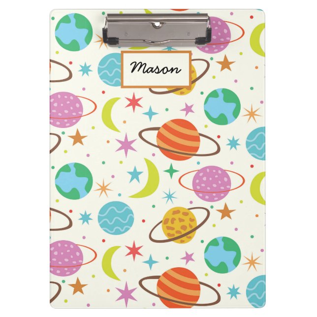 Solar System Planet Outer Space personalized Clipboard (Front)