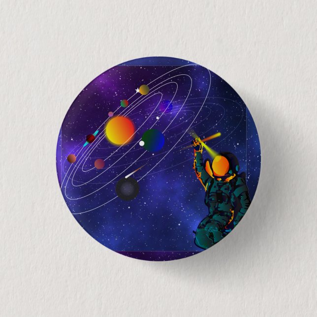 Solar System Planets 1 Inch Round Button (Front)