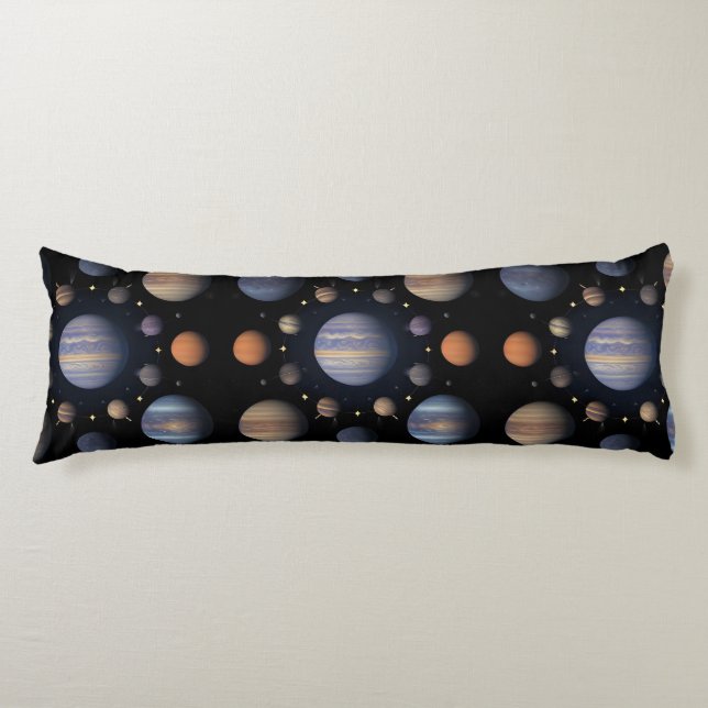 Solar System Planets Arranged in Space Body Pillow (Front)