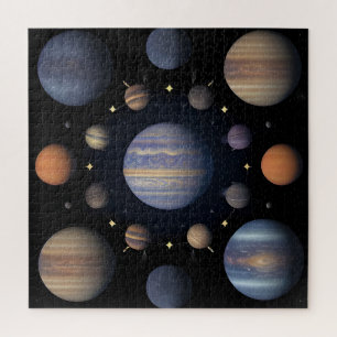 Solar System Planets Arranged in Space Jigsaw Puzzle