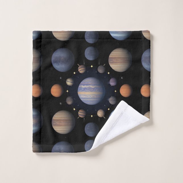 Solar System Planets Arranged in Space Wash Cloth (Wash Cloth)