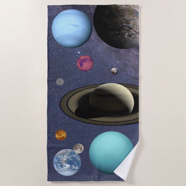Solar system planets beach towel (Front)